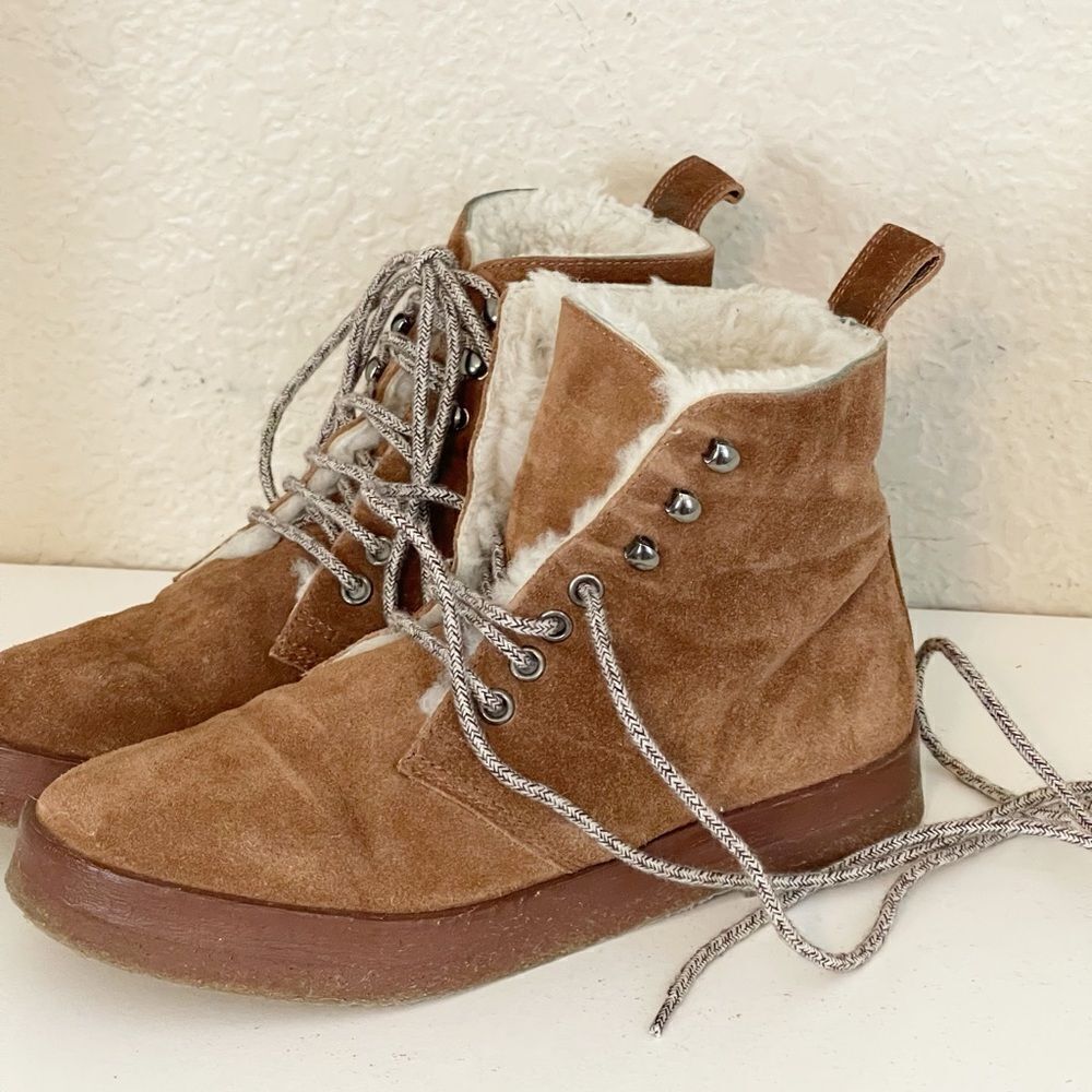 Jenni Kayne Shearling Lined Canyon Boots Suede Brown Size 36 6 - Picture 15 of 17